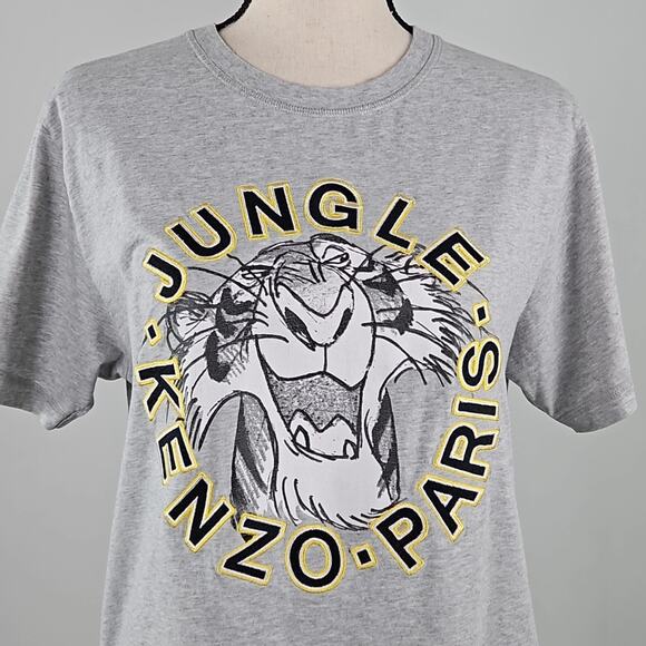 Kenzo x Disney The Jungle Book Shere Khan Gray T-Shirt FLAWS | Women's Large - Picture 2 of 15